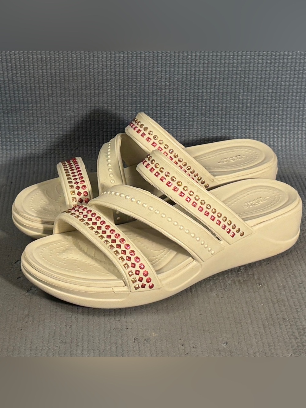 Crocs Boca Gems Strap Wedge Sandals Women’s Size 8